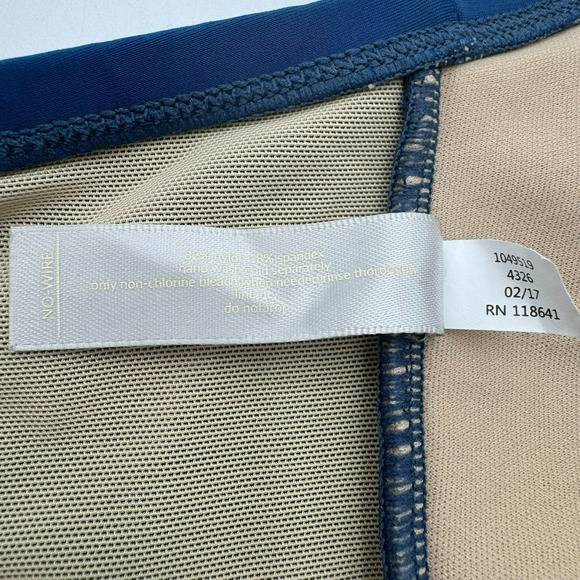 LANE BRYANT CACIQUE size 26 Blue Swim Bra Tankini‎ Top Wireless Padded Faux Wrap - Picture 4 of 6